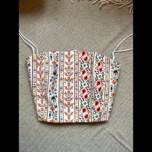 Alice + Olivia Corset Crop Top Floral Linen Print